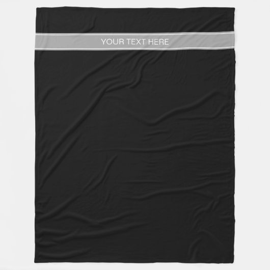 Solid Black, Dunkelgrau-Multiband-Name Fleecedecke (Vorderseite)