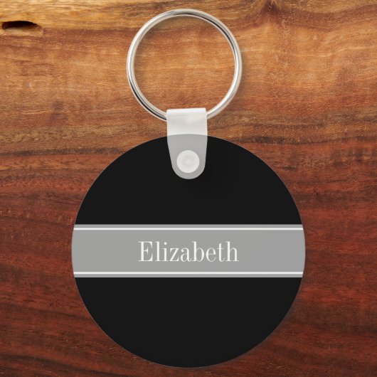 Solid Black, Dunkelgrau-Multiband-Name Schlüsselanhänger (Vorderseite)