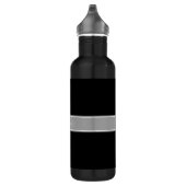 Solid Black, Dunkelgrau-Multiband-Name Trinkflasche (Rechts)