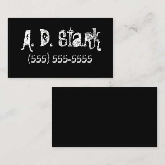 Solid Black Edgy Business Cards Visitenkarte (Vorne/Hinten)
