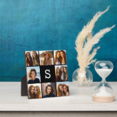 Solid Black Foto Collage Custom Monogram Fotoplatte (InSitu)