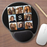 Solid Black Foto Collage Custom Monogram Gel Mousepad<br><div class="desc">Für dieses Design können Sie Instagram-Fotos verwenden. Verwenden Sie 8 quadratische Foto,  um ein einzigartiges und persönliches Geschenk zu kreieren. Oder man behalte den Hipster Welpe und macht einen trendigen Sake. Wenn Sie die Bilder anpassen müssen,  klicken Sie auf das Werkzeug anpassen,  um Änderungen vorzunehmen.</div>