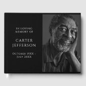 Solid Black Foto Memorial Guest Book Gästebuch (Vorderseite)