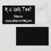 Solid Black Goth Business Cards Visitenkarte (Vorne/Hinten)