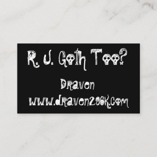 Solid Black Goth Business Cards Visitenkarte (Vorderseite)