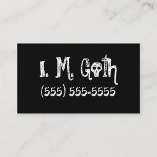 Solid Black Goth Business Cards Visitenkarte
