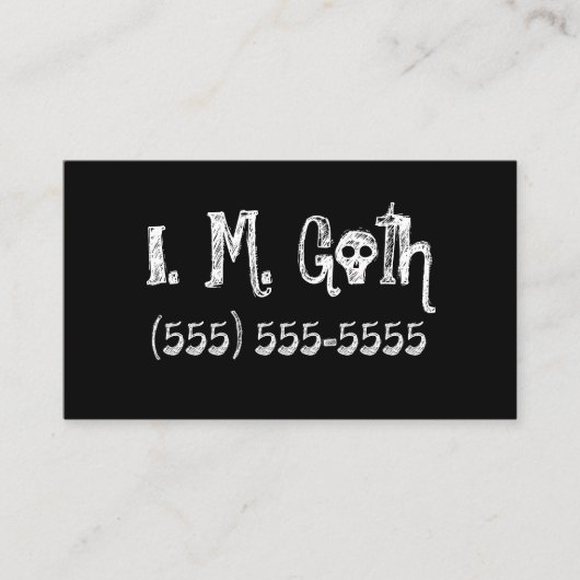 Solid Black Goth Business Cards Visitenkarte (Vorderseite)