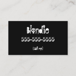 Solid Black Goth Call Me Cards Visitenkarte