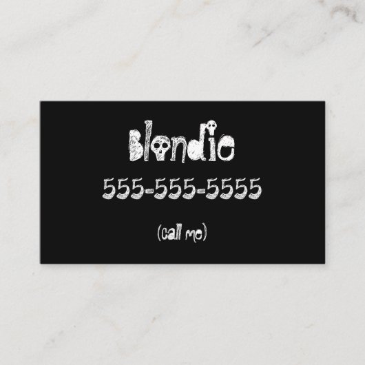 Solid Black Goth Call Me Cards Visitenkarte (Vorderseite)