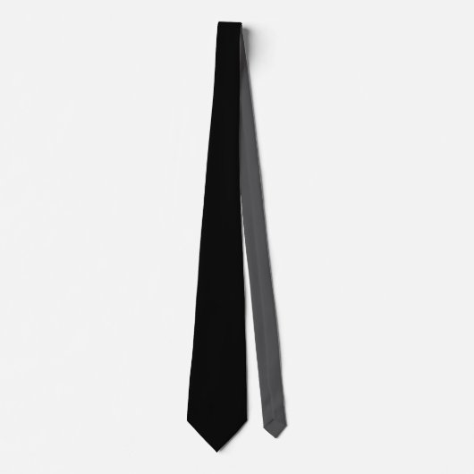 Solid Black mit Gray Neck Tie Krawatte (Vorderseite)