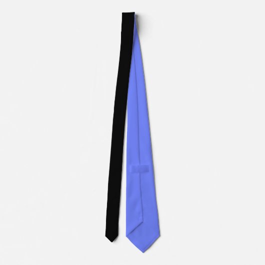 Solid Black mit Periwinkle Neck Tie Krawatte (Rückseite)
