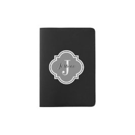 Solid Black Monogramm Passhülle