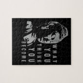 Solid Black Motivierend Buddha Zitat Puzzle (Horizontal)