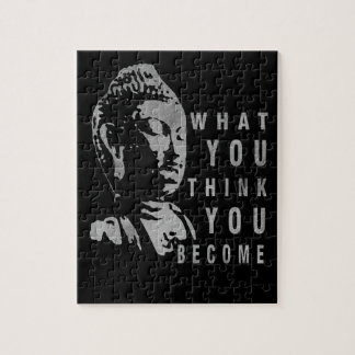 Solid Black Motivierend Buddha Zitat Puzzle