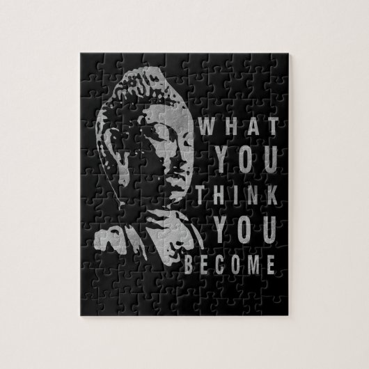 Solid Black Motivierend Buddha Zitat Puzzle (Vertikal)