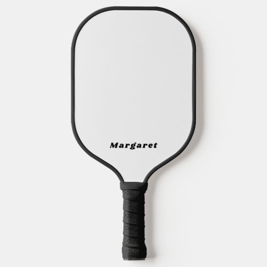 Solid Black Pickleball Paddle mit Ihrem Namen in S (Vorderseite)