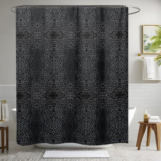 Solid Black Shower Vorhang Art 2