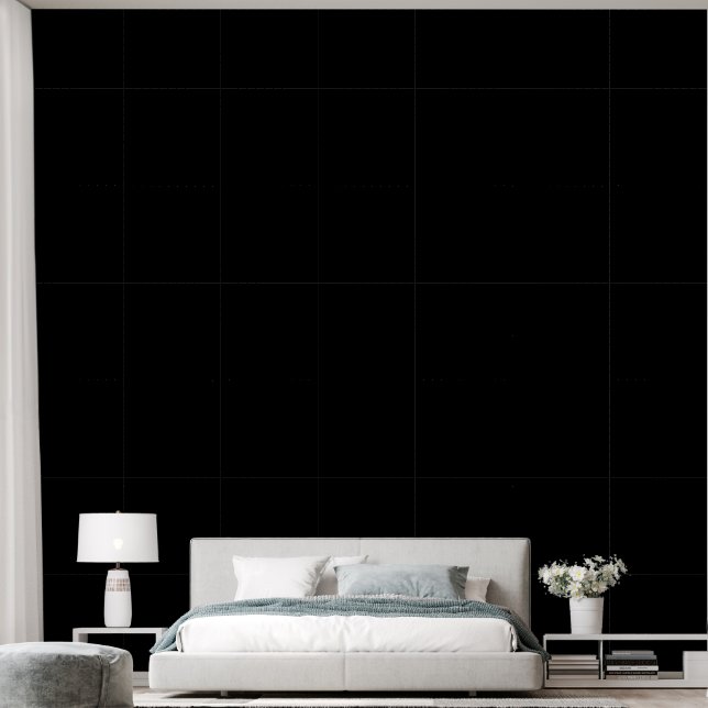 Solid Black Simple Elegant Tapete (Schlafzimmer)