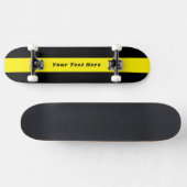 Solid Black Skateboard with Your Custom Message (Horizontal)