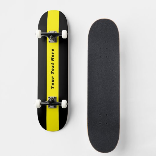 Solid Black Skateboard with Your Custom Message (Vorderseite)