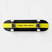 Solid Black Skateboard with Your Custom Message (Horizontal)