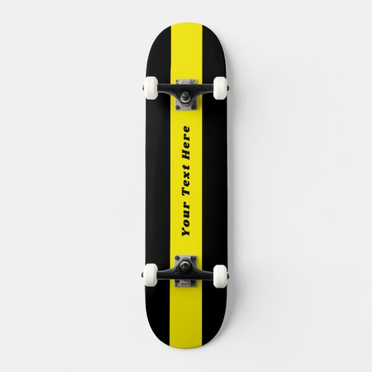 Solid Black Skateboard with Your Custom Message (Vorderseite)