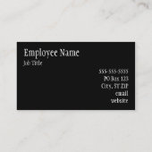 Solid Black Visitenkarte (Rückseite)