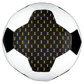 Solid Black with Metallic Gold Mark Style Fußball (Gedreht)