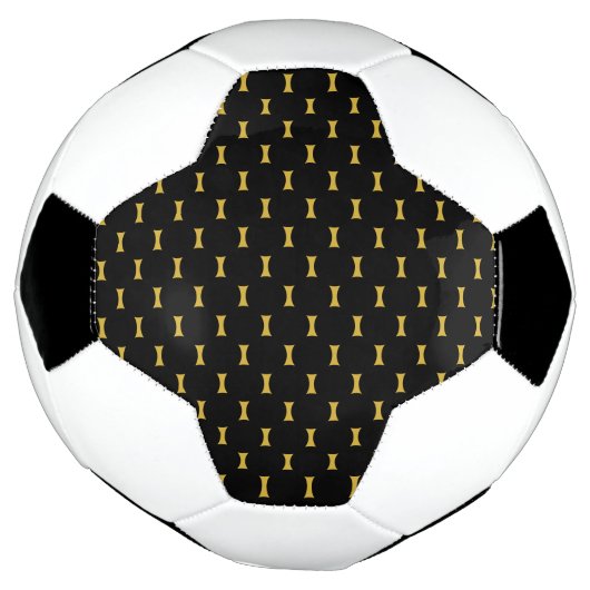 Solid Black with Metallic Gold Mark Style Fußball (Gedreht)
