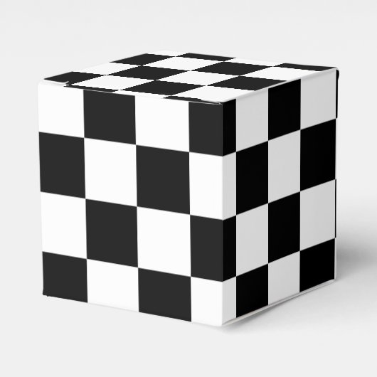 Solid Black with White Square Pattern Classic Geschenkschachtel (Vorderseite)