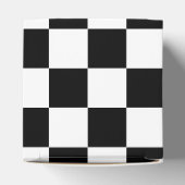 Solid Black with White Square Pattern Classic Geschenkschachtel (Oben)