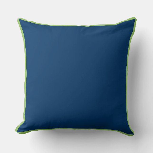 Solid Blau mit grünem Kissen (Vorderseite)