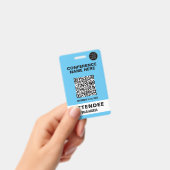 Solid Blue Conference Event Abzeichen Ausweis (Handheld)