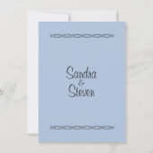 Solid Blue Wedding Einladung (Rückseite)