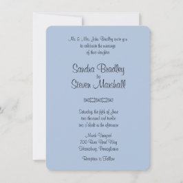 Solid Blue Wedding Einladung