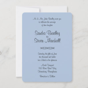 Solid Blue Wedding Einladung
