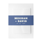 Solid Blue Wedding Einladungsbanderole (Vorderseite Beispiel)