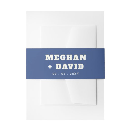 Solid Blue Wedding Einladungsbanderole (Vorderseite Beispiel)