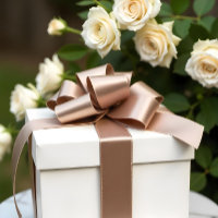 Solid Boho Brown Color 9C7F74 Satin Ribbon