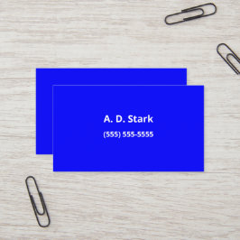 Solid Bright Blue Minimalistisch Business Cards Visitenkarte