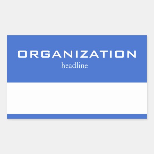 Solid-Bright Blue White Headline Name Markierungen Rechteckiger Aufkleber (Vorderseite)