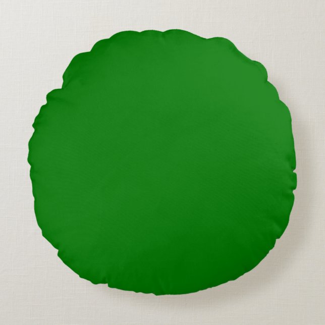 Solid bright green rundes kissen (Vorderseite)