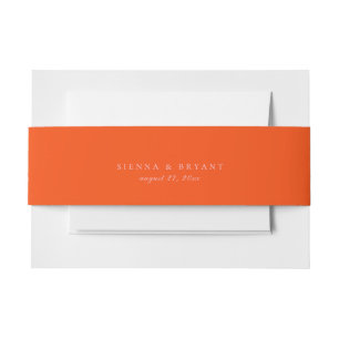 Solid Bright Orange Color Wedding Einladungsbanderole