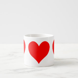 Solid Bright Red Niedlich Heart Espressotasse