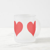 Solid Bright Red Niedlich Heart Mattglastasse (VorderseiteRechts)