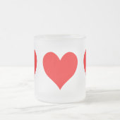 Solid Bright Red Niedlich Heart Mattglastasse (Mittel)