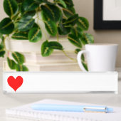 Solid Bright Red Niedlich Heart Namensplakette
