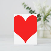 Solid Bright Red Niedlich Heart Postkarte (Stehend Vorderseite)