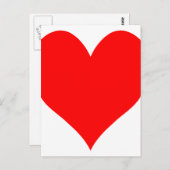 Solid Bright Red Niedlich Heart Postkarte (Vorne/Hinten)