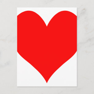 Solid Bright Red Niedlich Heart Postkarte